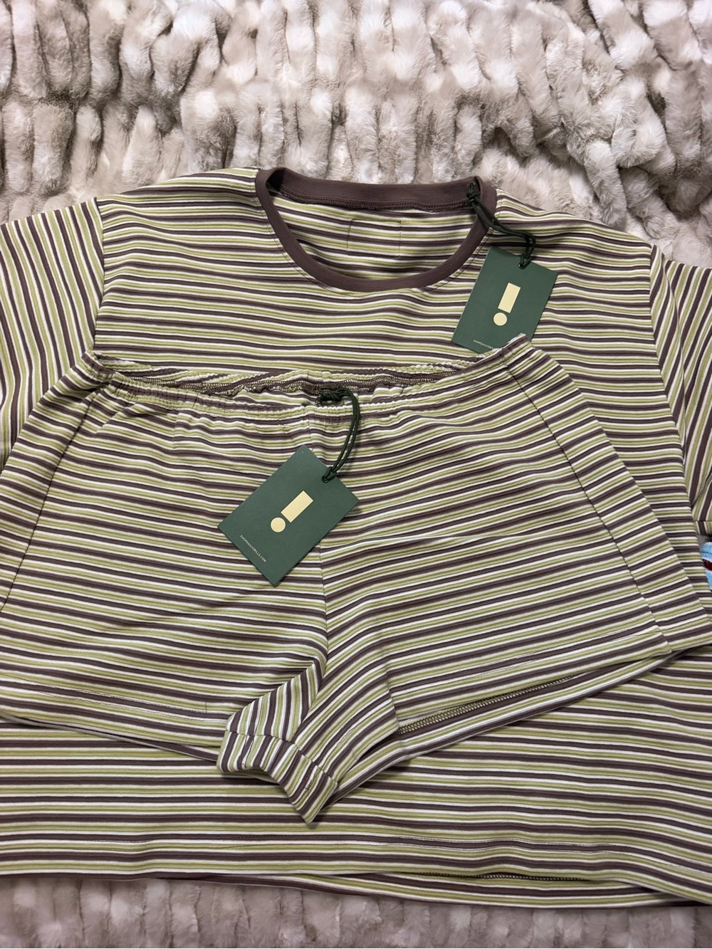 Daily drills Striped matcha & mocha Set m/l